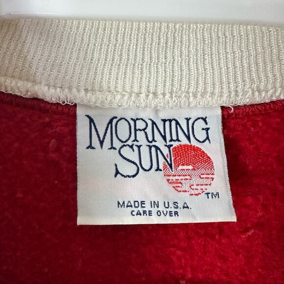 Vintage Jerzees Women's XL Christmas Tree Holiday Sweatshirt Red USA Made - Picture 3 of 7